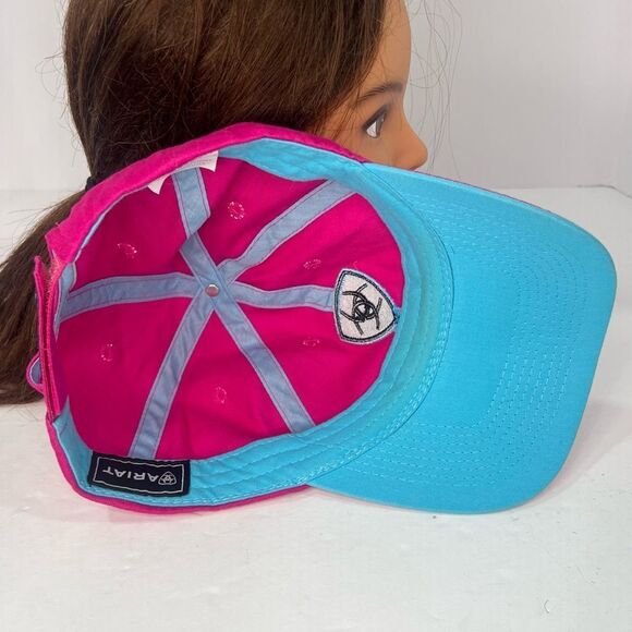 Ariat Ballcap Textile One Size Adjustable Pink/Blue Details Unisex - Picture 7 of 9